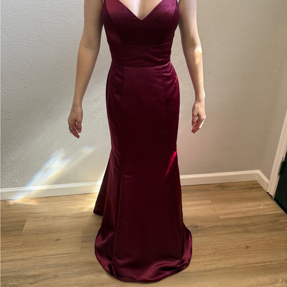 Camille La Vie Red Strapless Sweetheart Gown